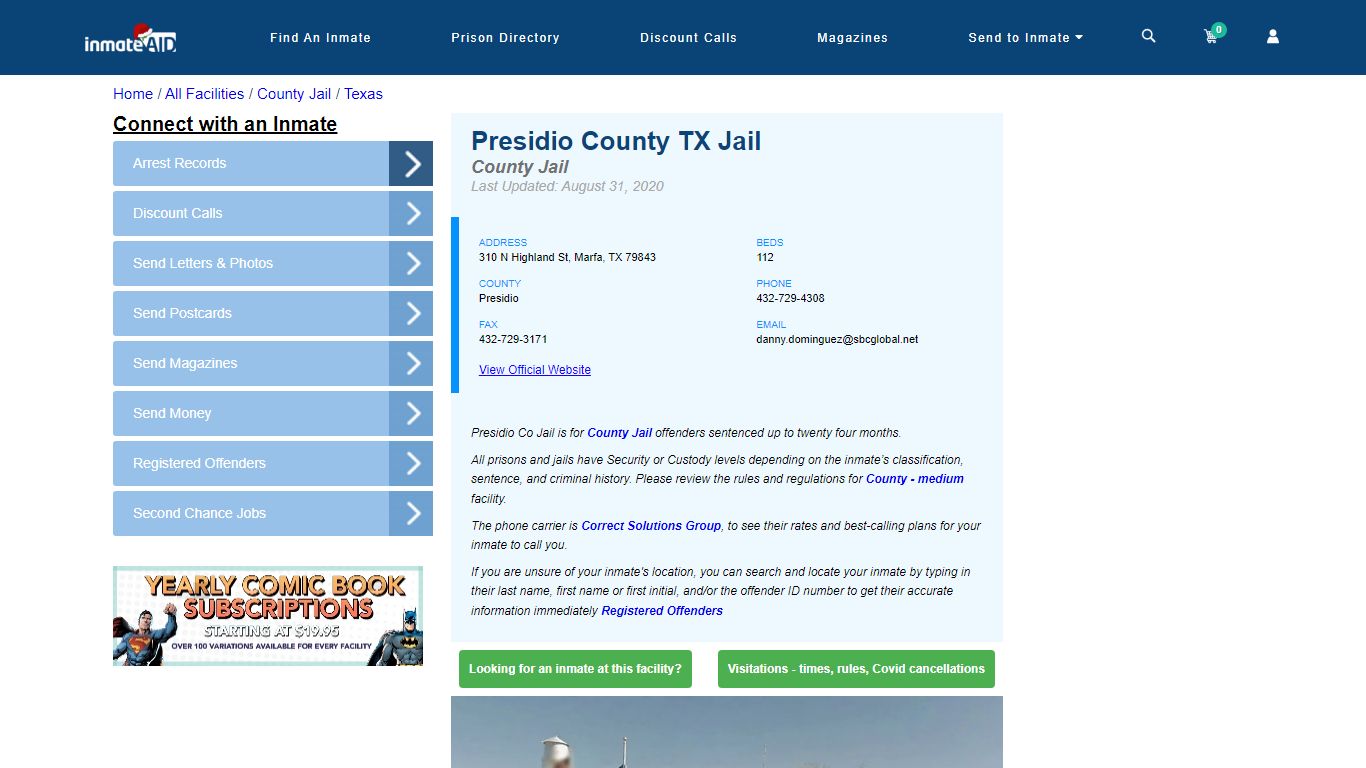 Presidio County TX Jail - Inmate Locator - Marfa, TX